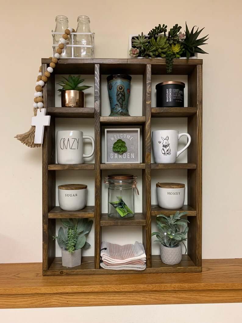 Tiered Wood Wall Organizer