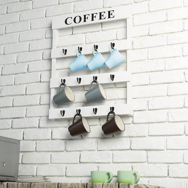 White Tiered Wall Rack with 
