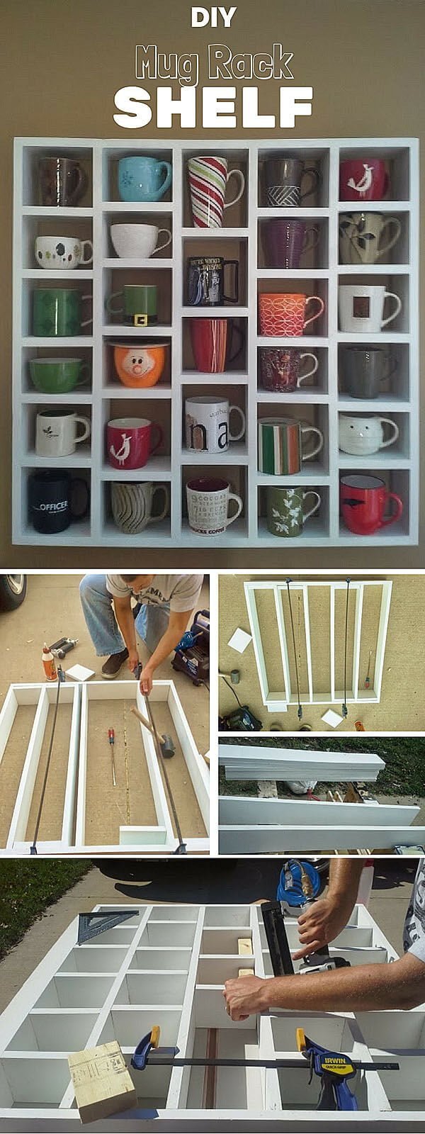 Grid Shelf for Displaying Your Favorite Mugs