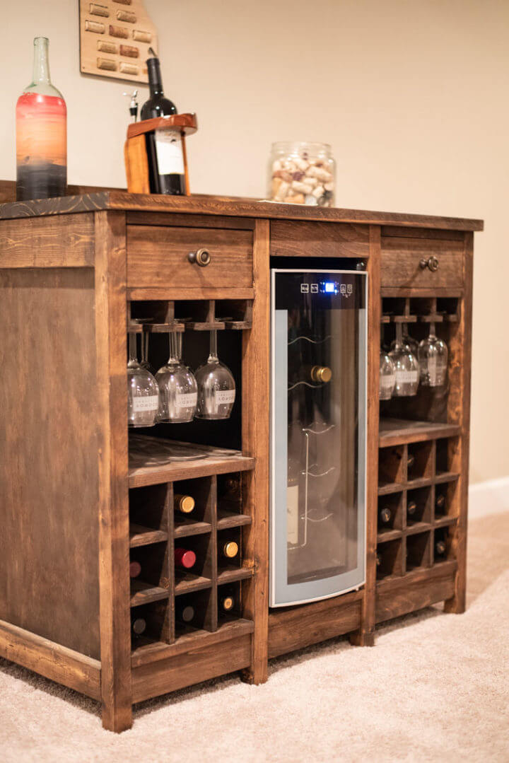Integrate Wine Storage and a Mini Fridge in a Cabinet