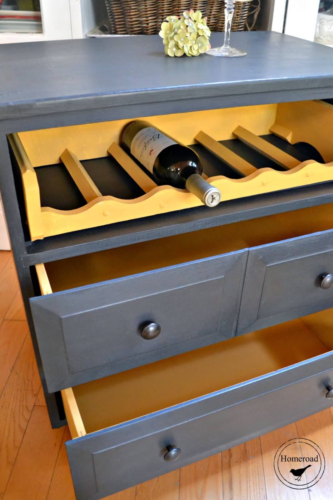 Repurpose a Dresser for Hidden Wine Storage