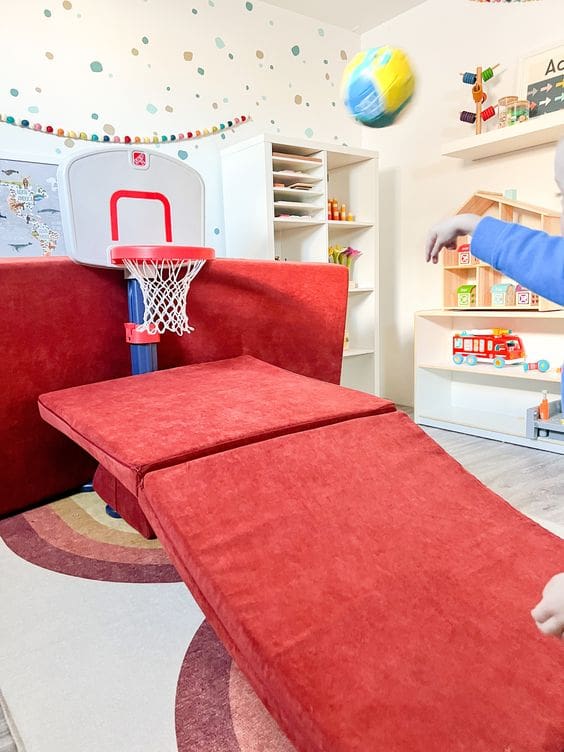 Frame a Mini Basketball Hoop with Red Nugget Couch Blocks