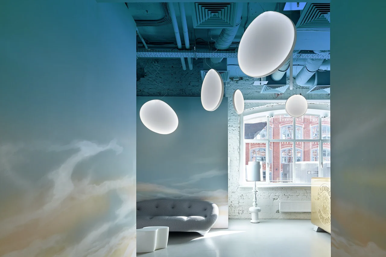 Cloud-Like Pendants Soften Industrial Ceilings