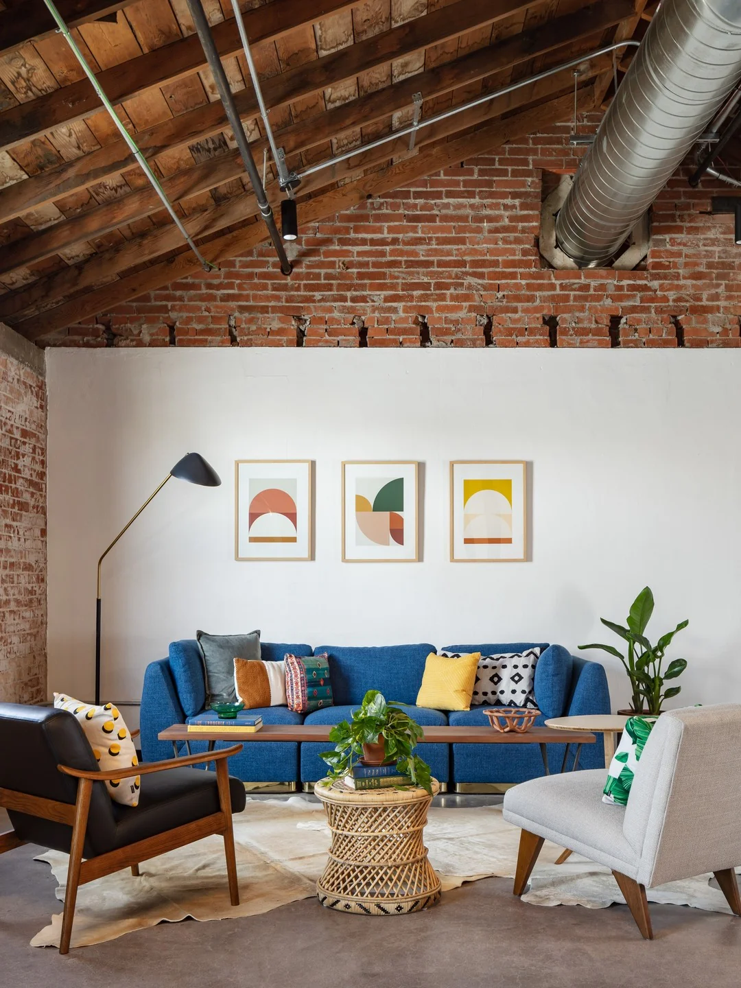 Woven Rattan Stool Adds Organic Texture to a Seating Area