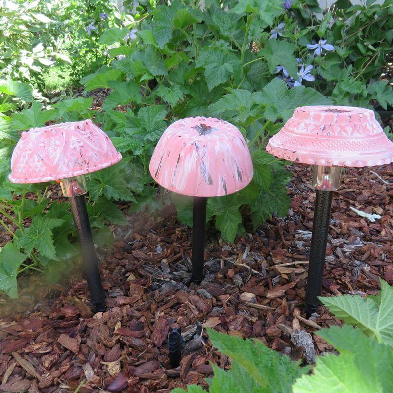 Pink Lampshade Solar Lights Add Whimsical Flair