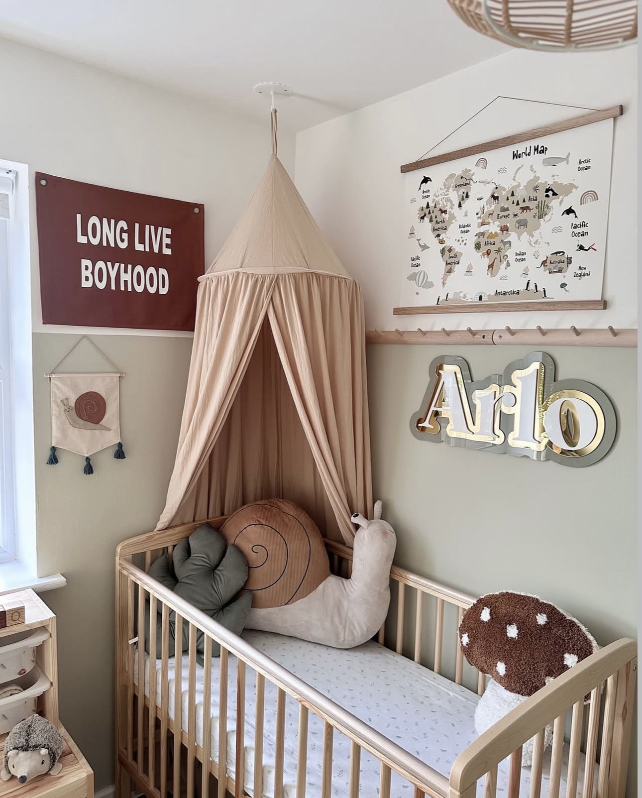World map wall hanging adds educational decor