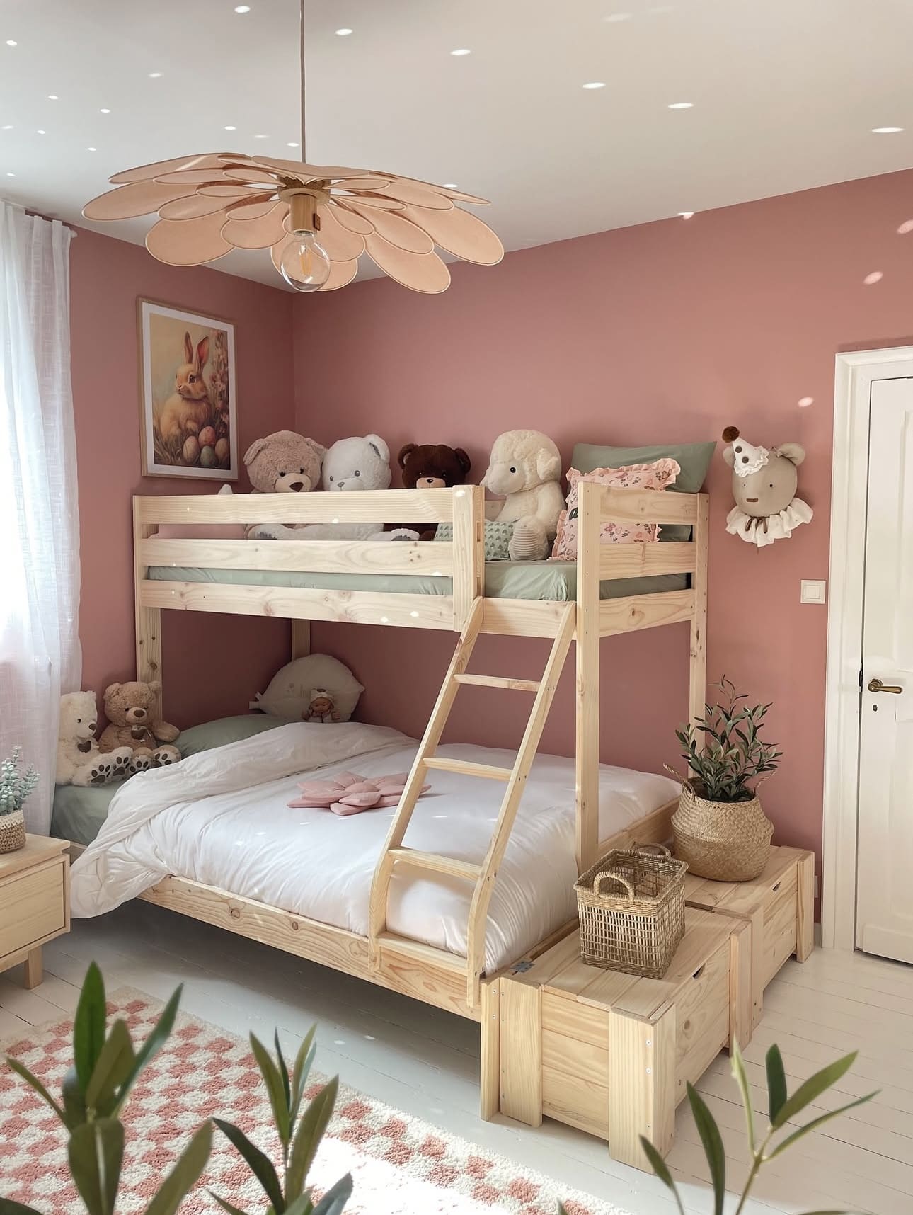 Wooden Storage Chests Double as Bedside Tables