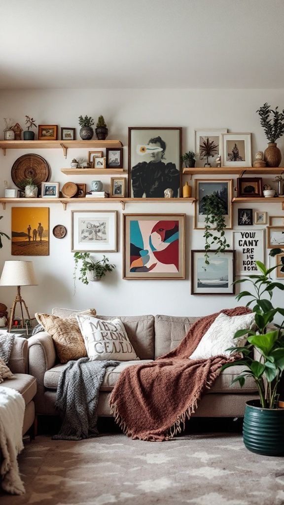 Layer Art and Plants for a Cozy, Lived-In Feel