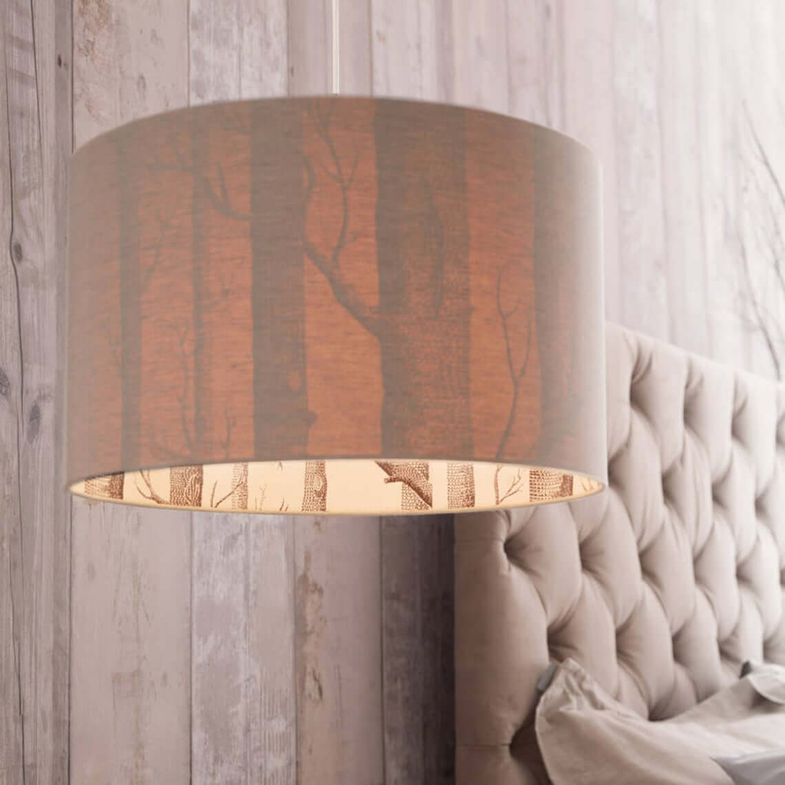 Forest Silhouette Lamp Shade for a Woodland Vibe