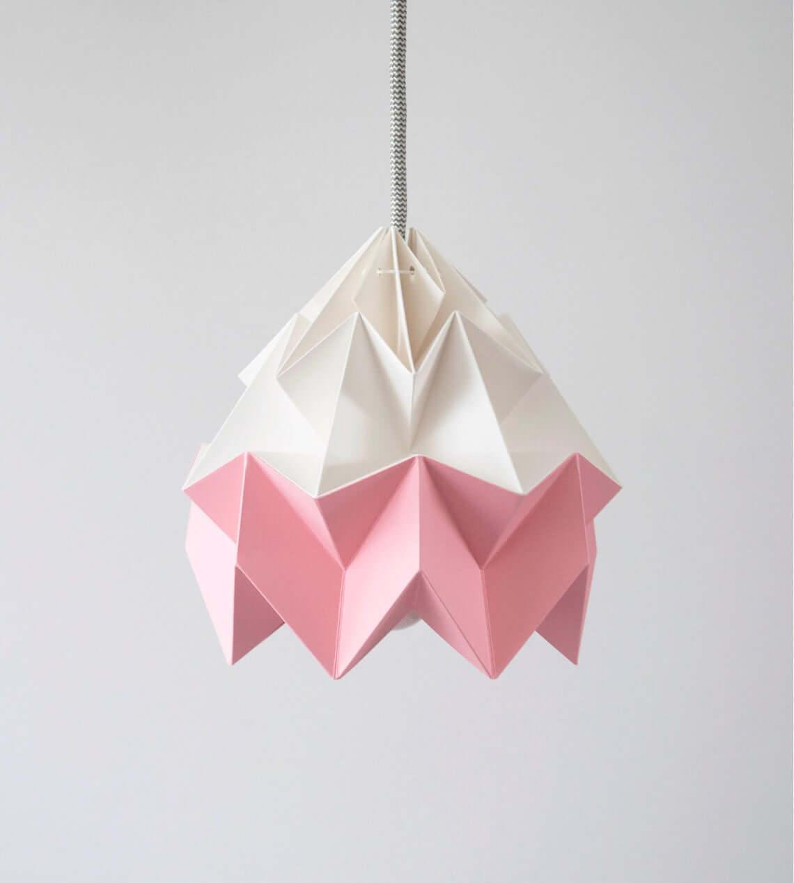 Two-Tone Geometric Lamp Shade With Folded Paper Design