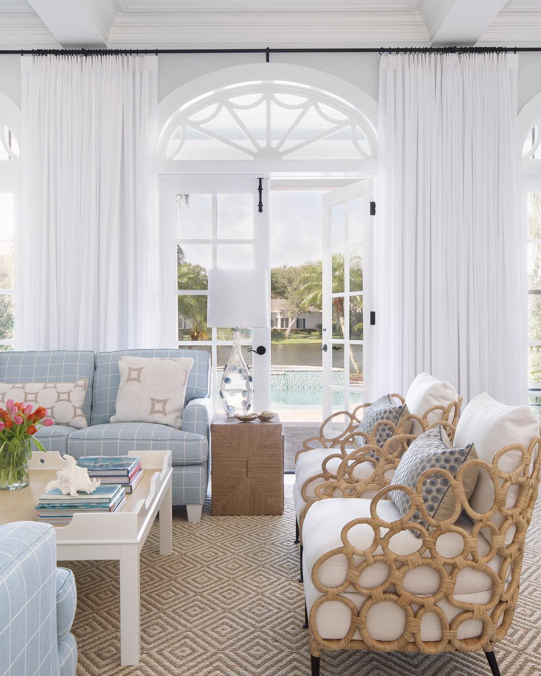 Incorporate Organic Texture with Woven Cane Chairs
