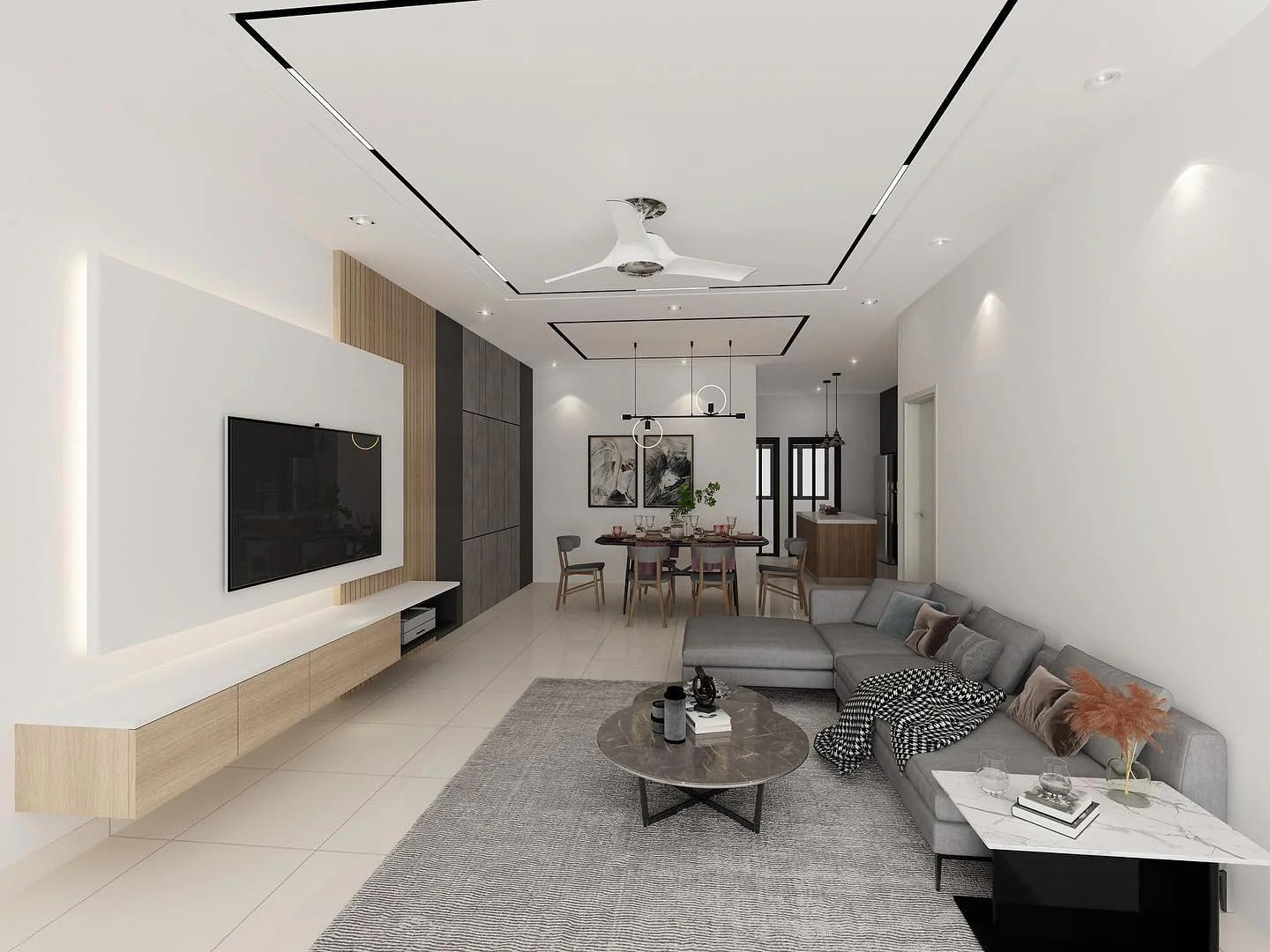 Elevate Your Media Wall with a Floating Wood Console
