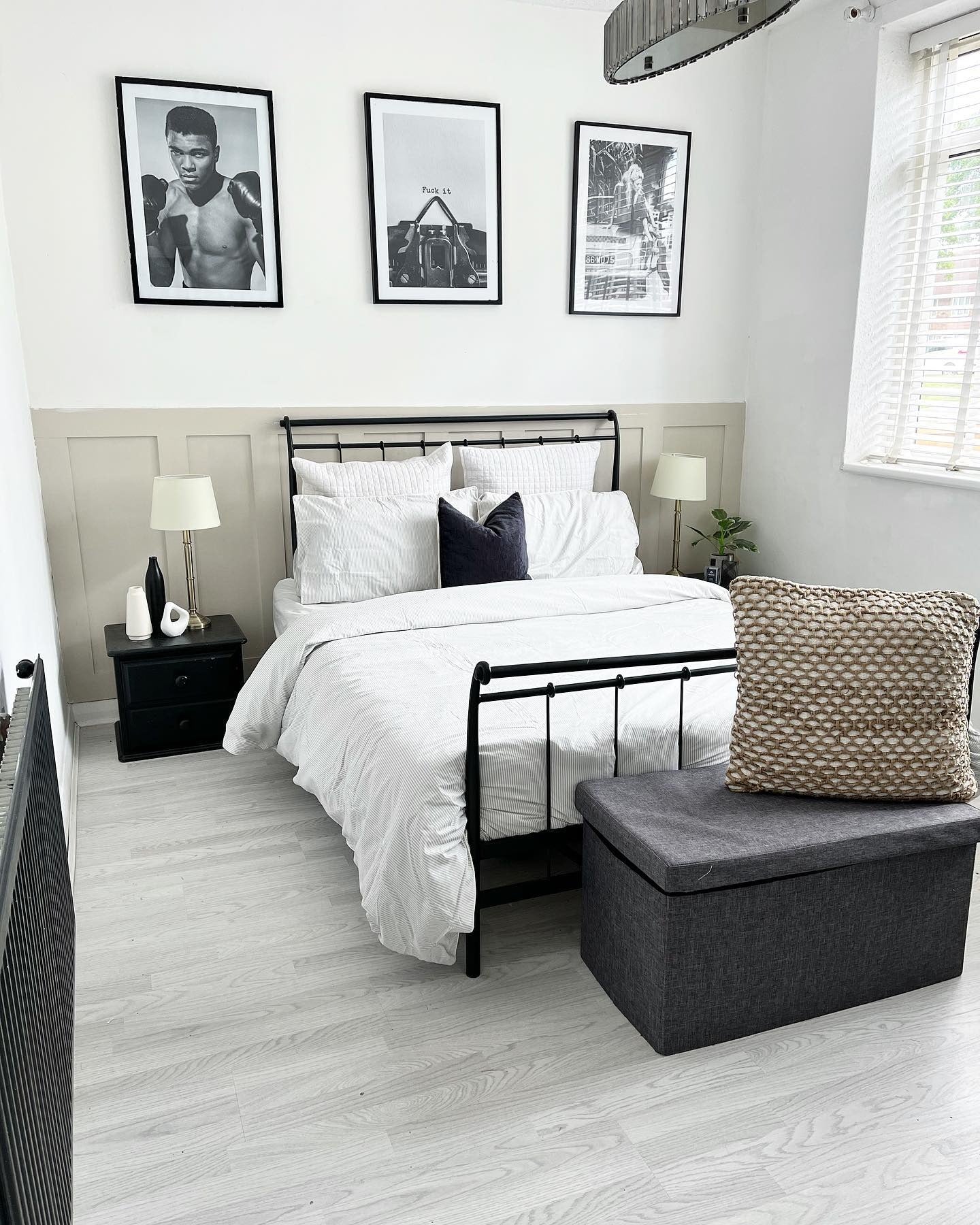 Black Metal Bed Frame Anchors Room