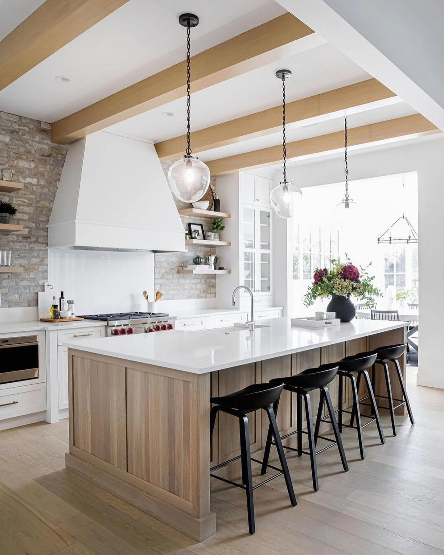 Natural Wood Paneling on Island Facades