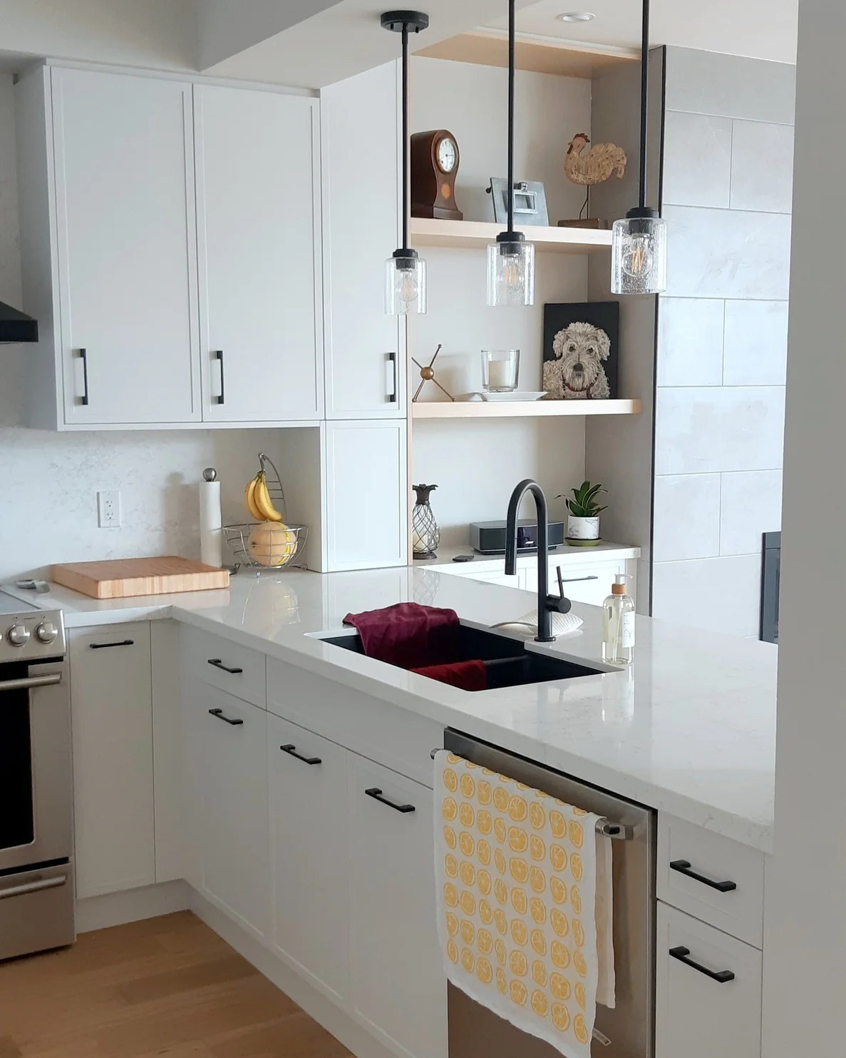 Open Shelving Displays Kitchen Decor and Artwork