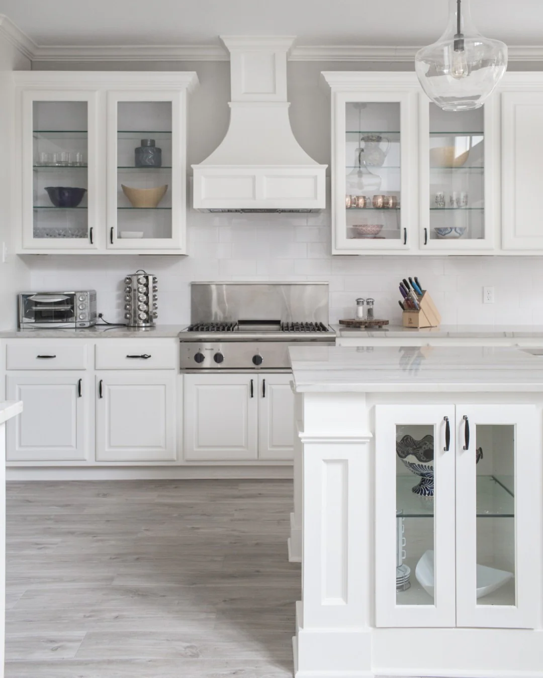Showcase Serveware in Glass-Fronted Cabinets