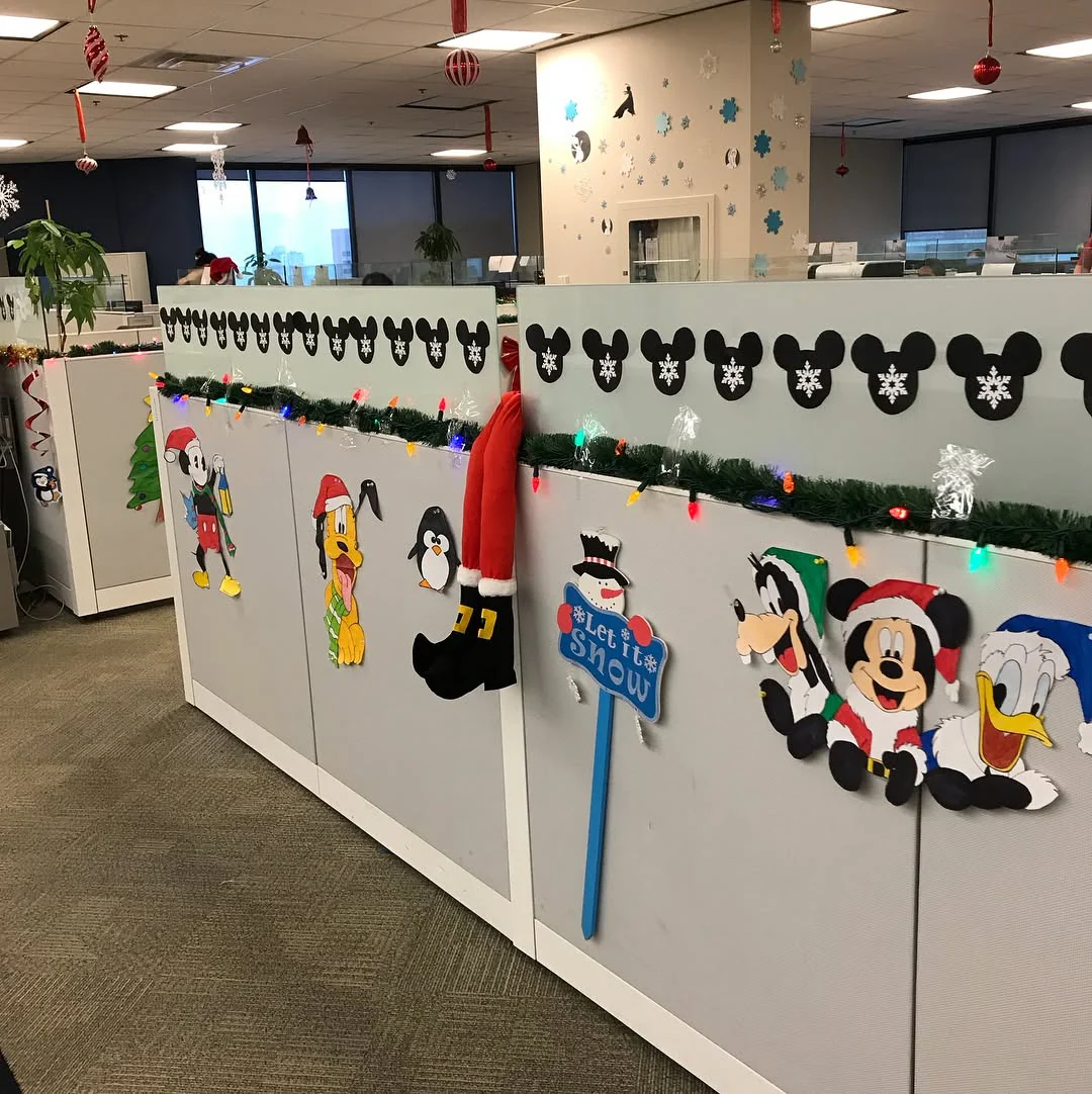 Disney Character Cutouts Add Fun to Cubicle Walls