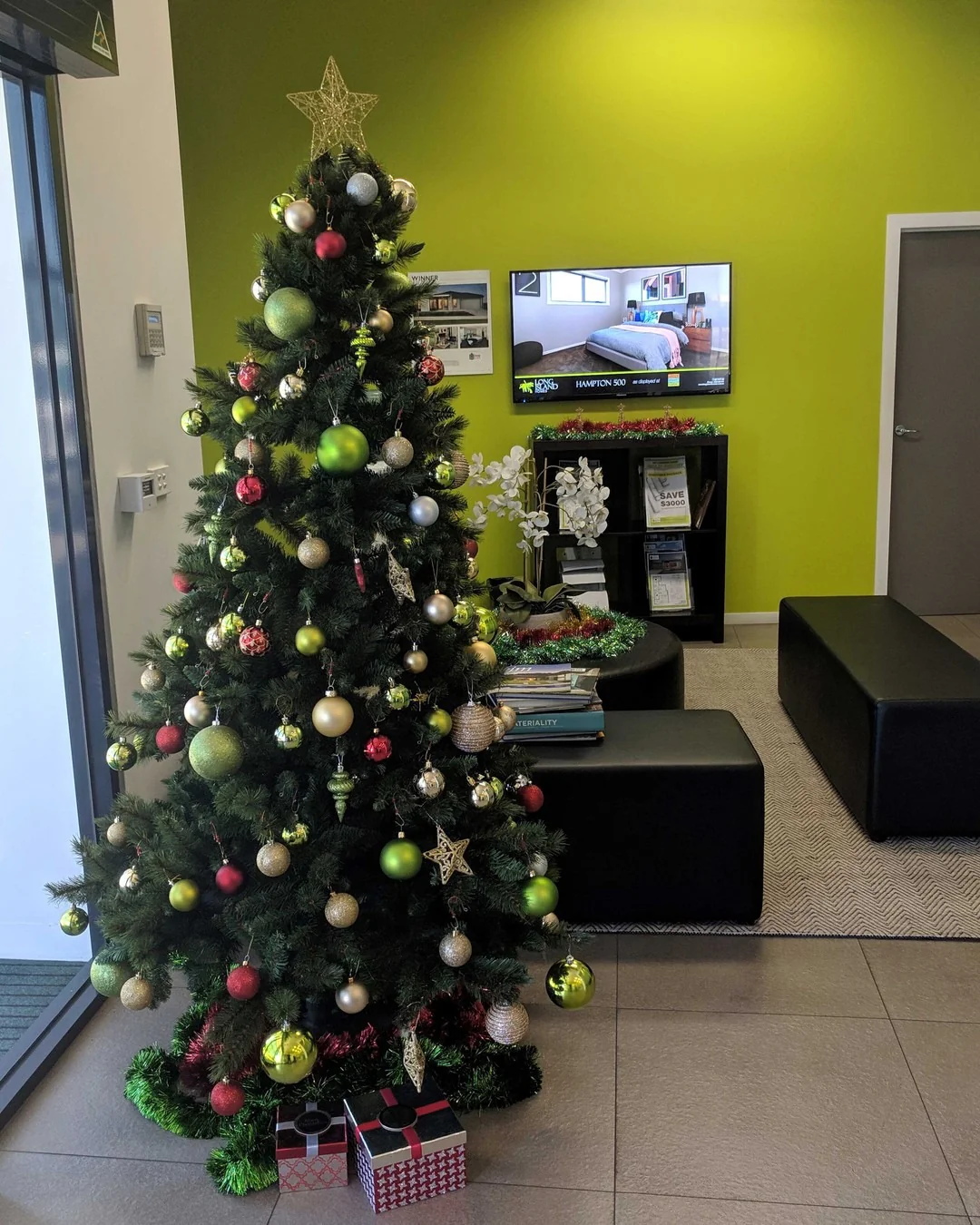 Shimmering Gold Star Tops the Tree