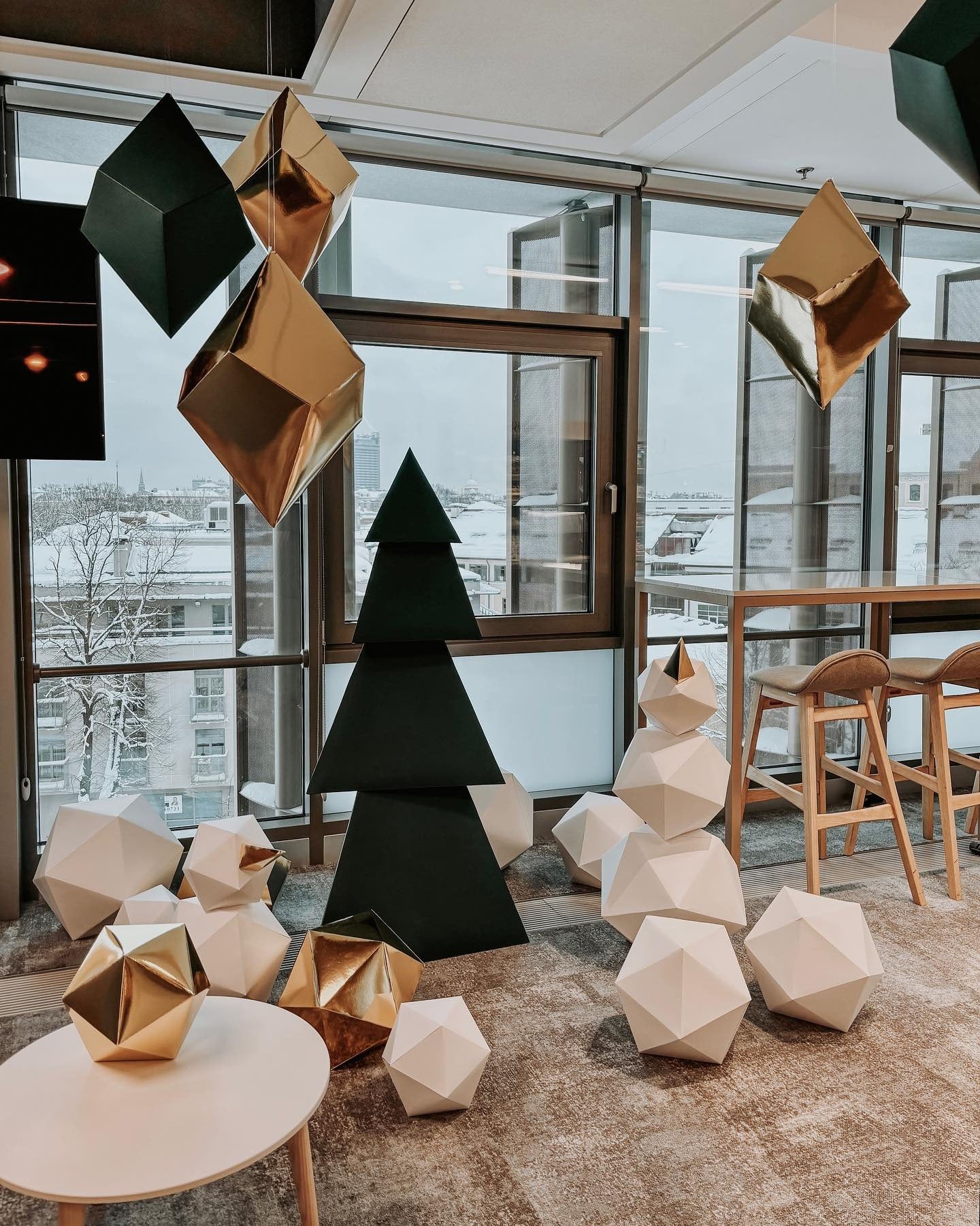 Geometric Shapes Add Modern Sparkle Overhead