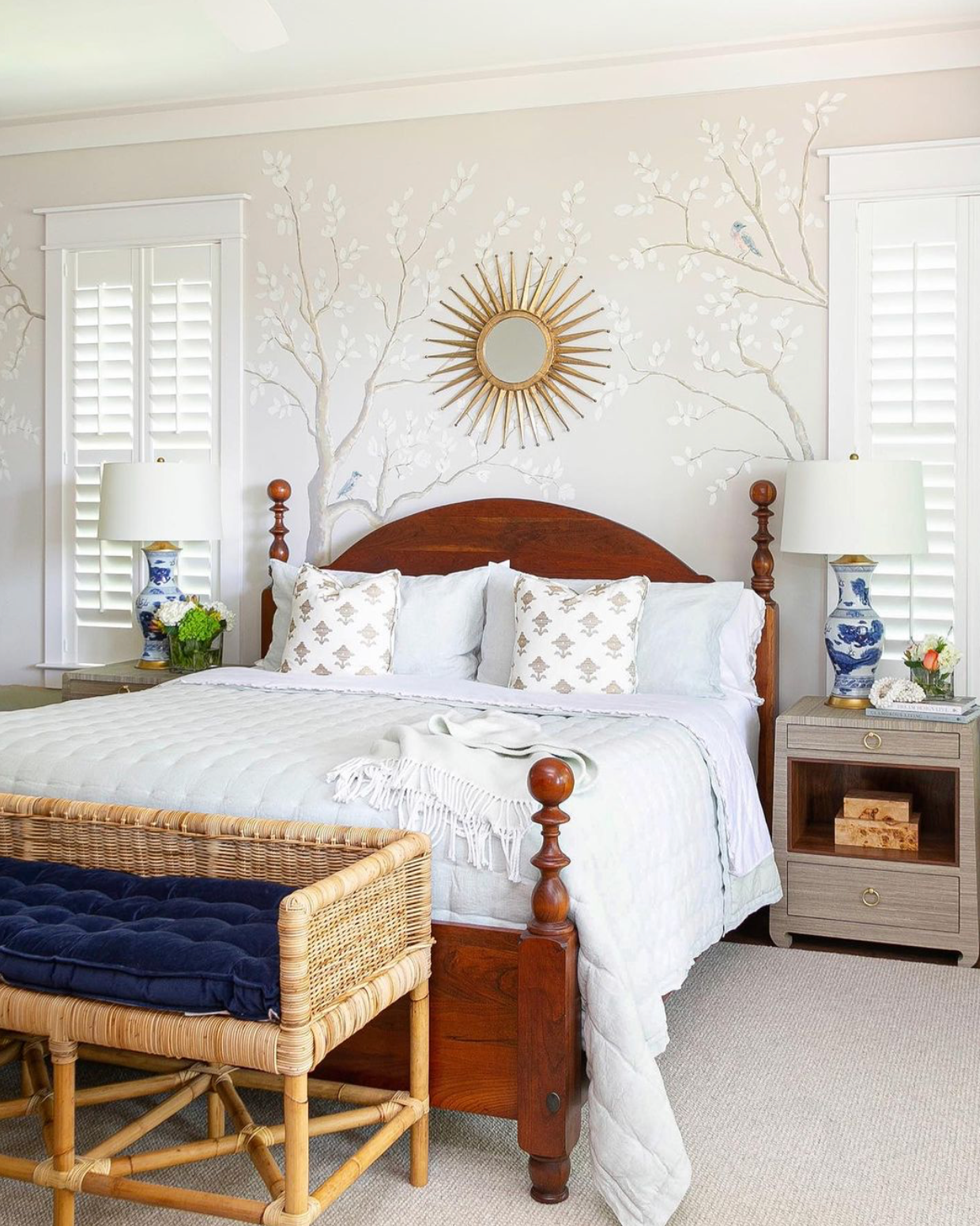 Whimsical Tree Mural Adds Enchantment Above Your Bed