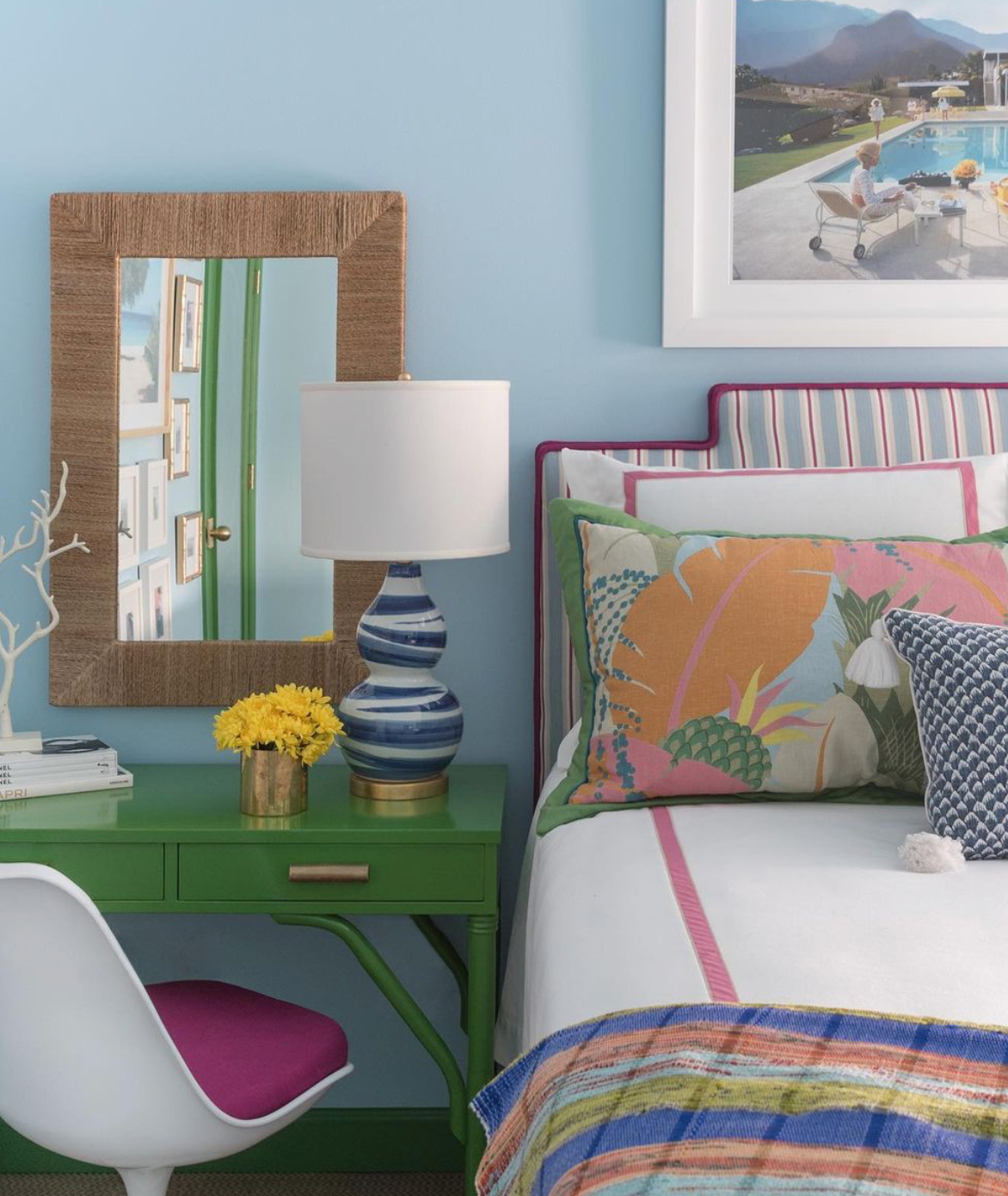 Blue and White Swirl Lamp Adds Coastal Whimsy