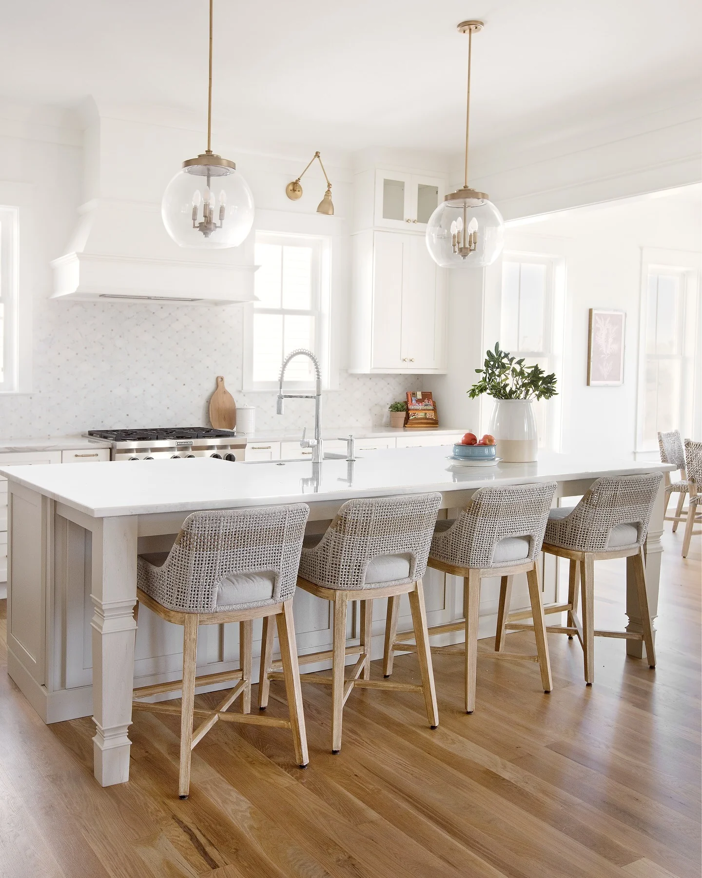 Incorporate Natural Texture with Woven Bar Stools