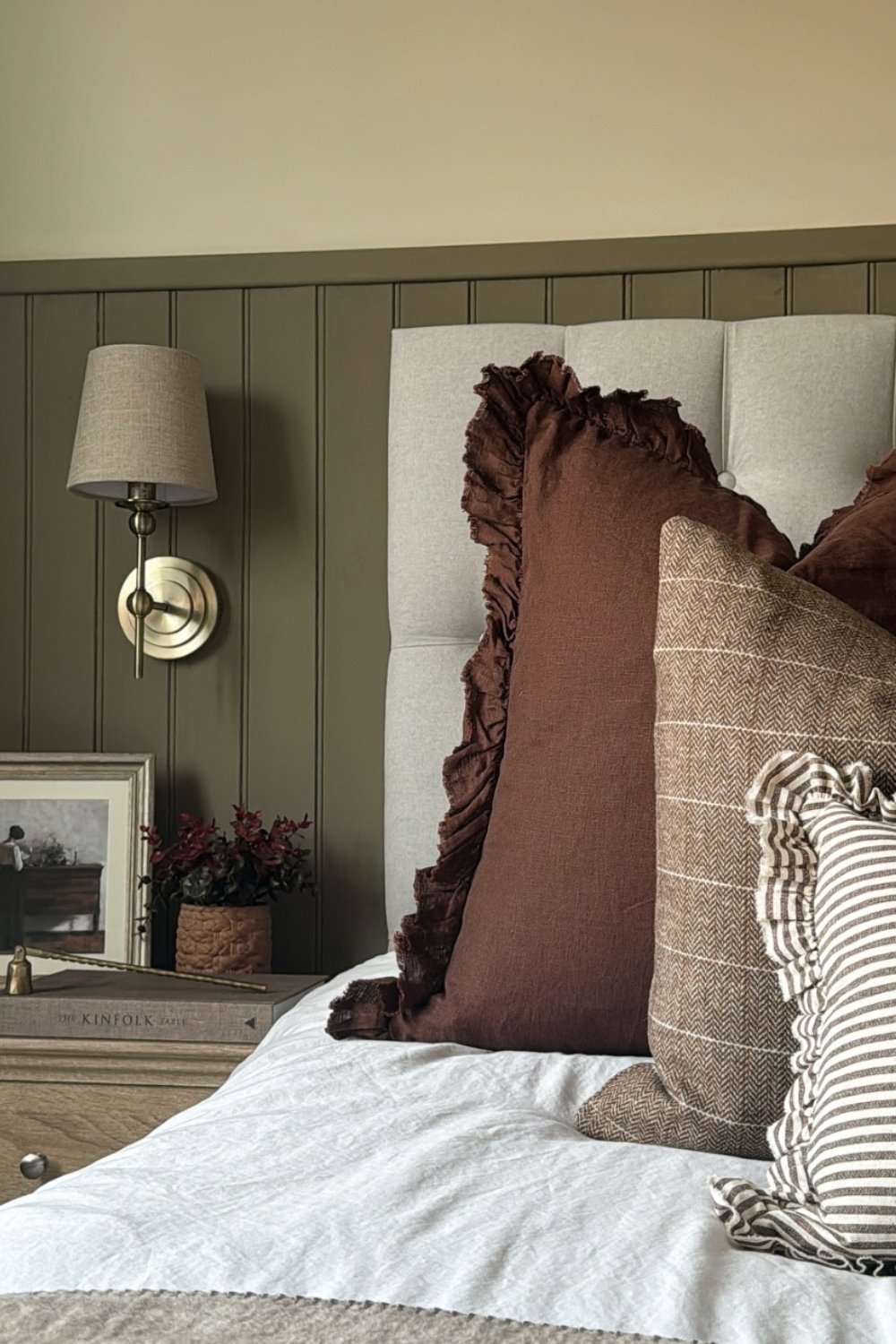 Textured Dark Green Beadboard Walls Add Depth