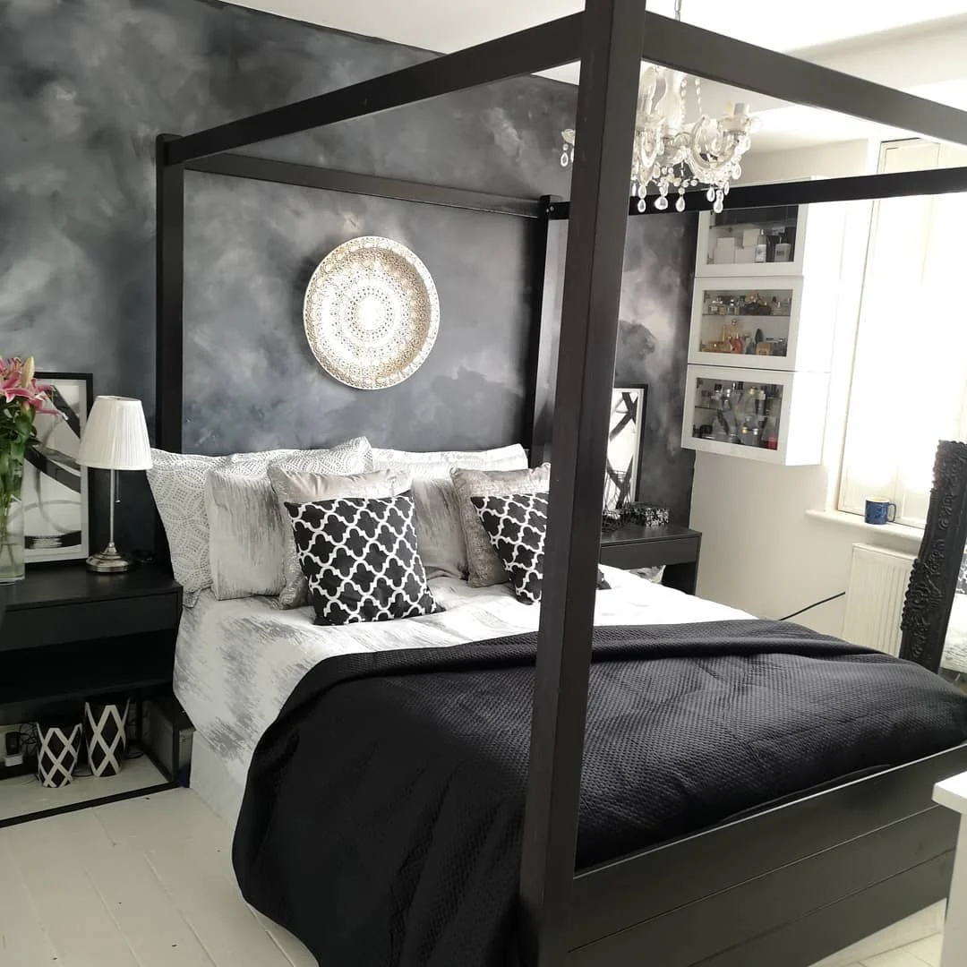 Embrace Moody Atmosphere with Textured Black Walls
