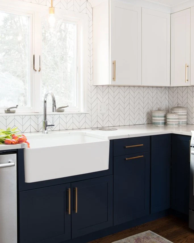 Introduce Subtle Pattern with White Herringbone Tile