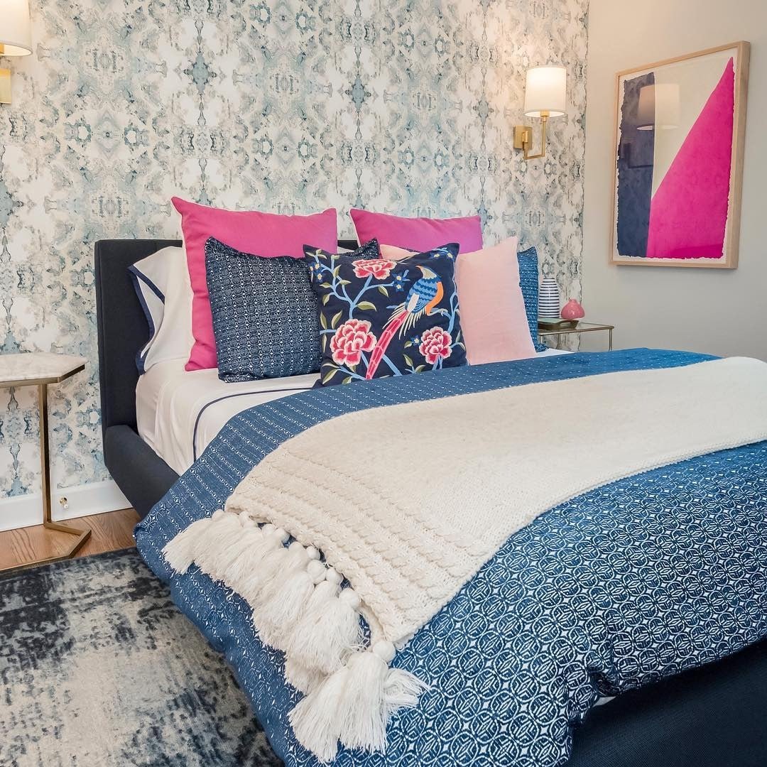 Bold Bird Pillow Adds Whimsy to Patterned Bedding