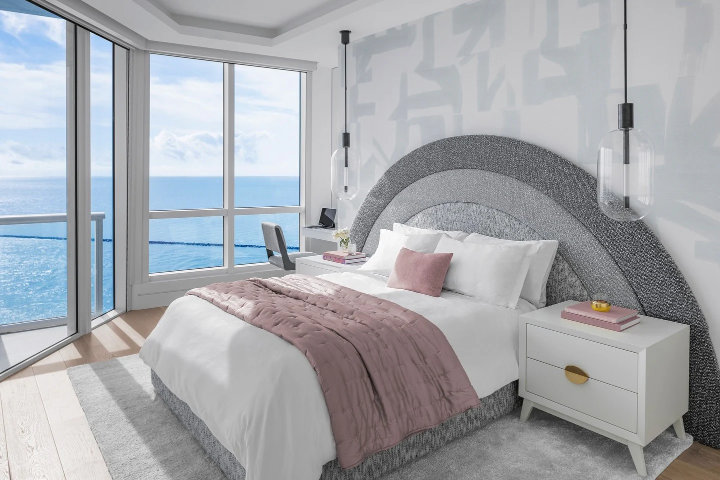 Segmented Rainbow Headboard Adds Soft Texture and Dimension