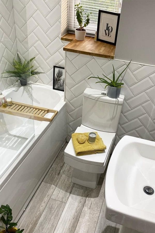 Herringbone Tile Walls Add Pattern and Light