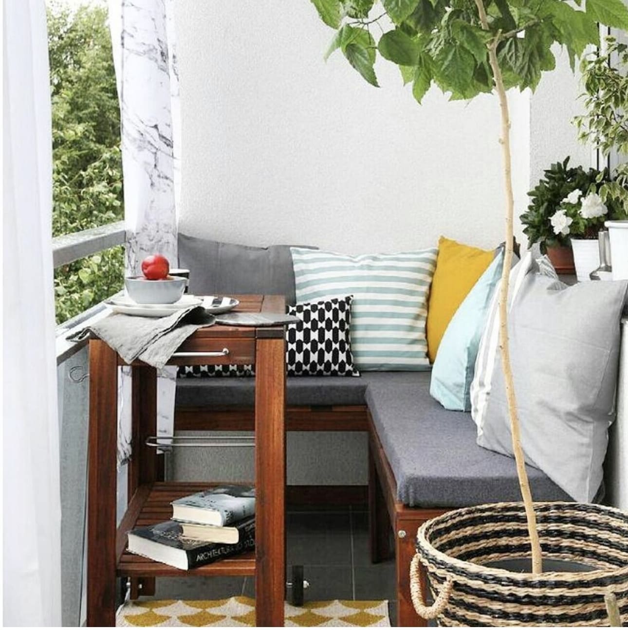 Compact Wooden Table With Built-In Storage