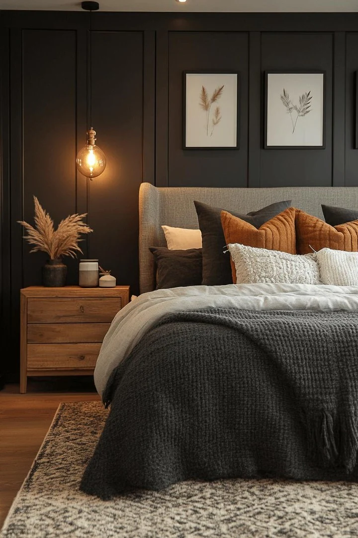 Soften Your Black Wall with Botanical Prints