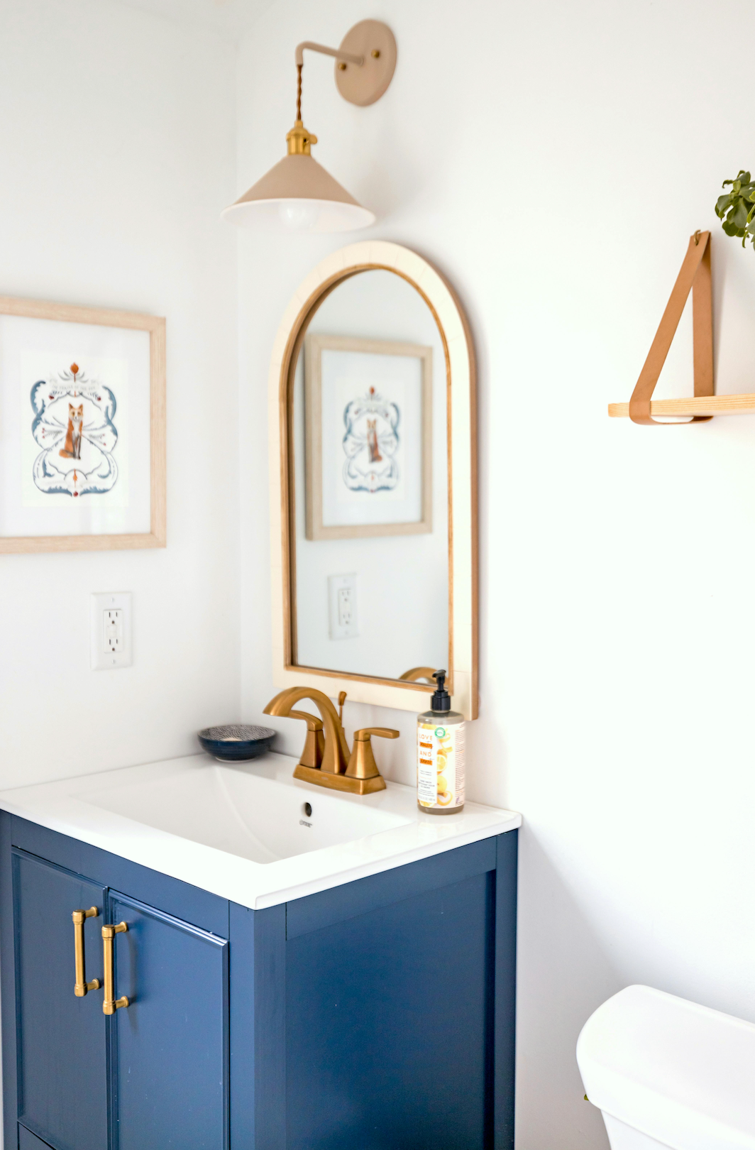 Arch-Top Mirror Softens Vanity Lines