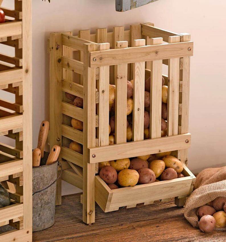 Root Vegetable Bin With Pull-Out Drawer