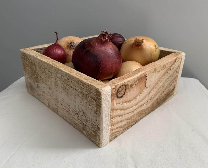 Rustic Wooden Crate for Storing Root Vegetables