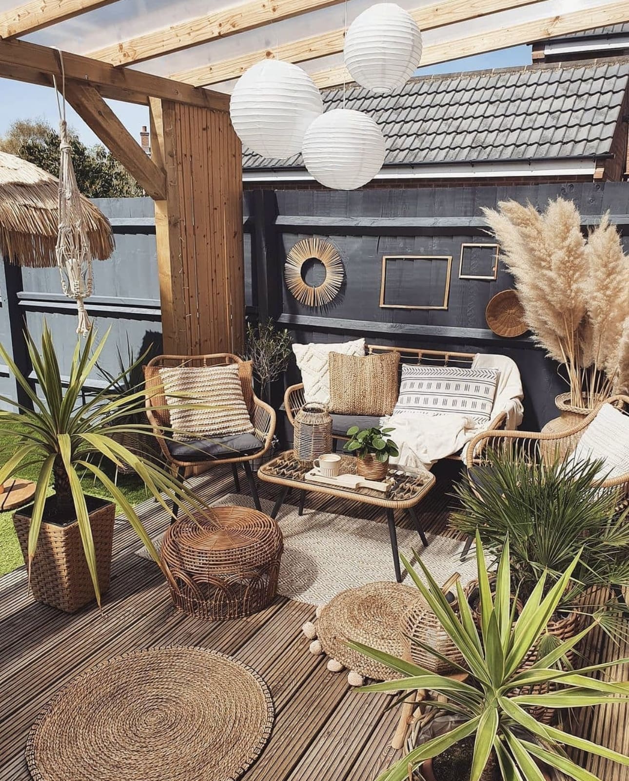 Layered Round Rugs Define Boho Seating Areas