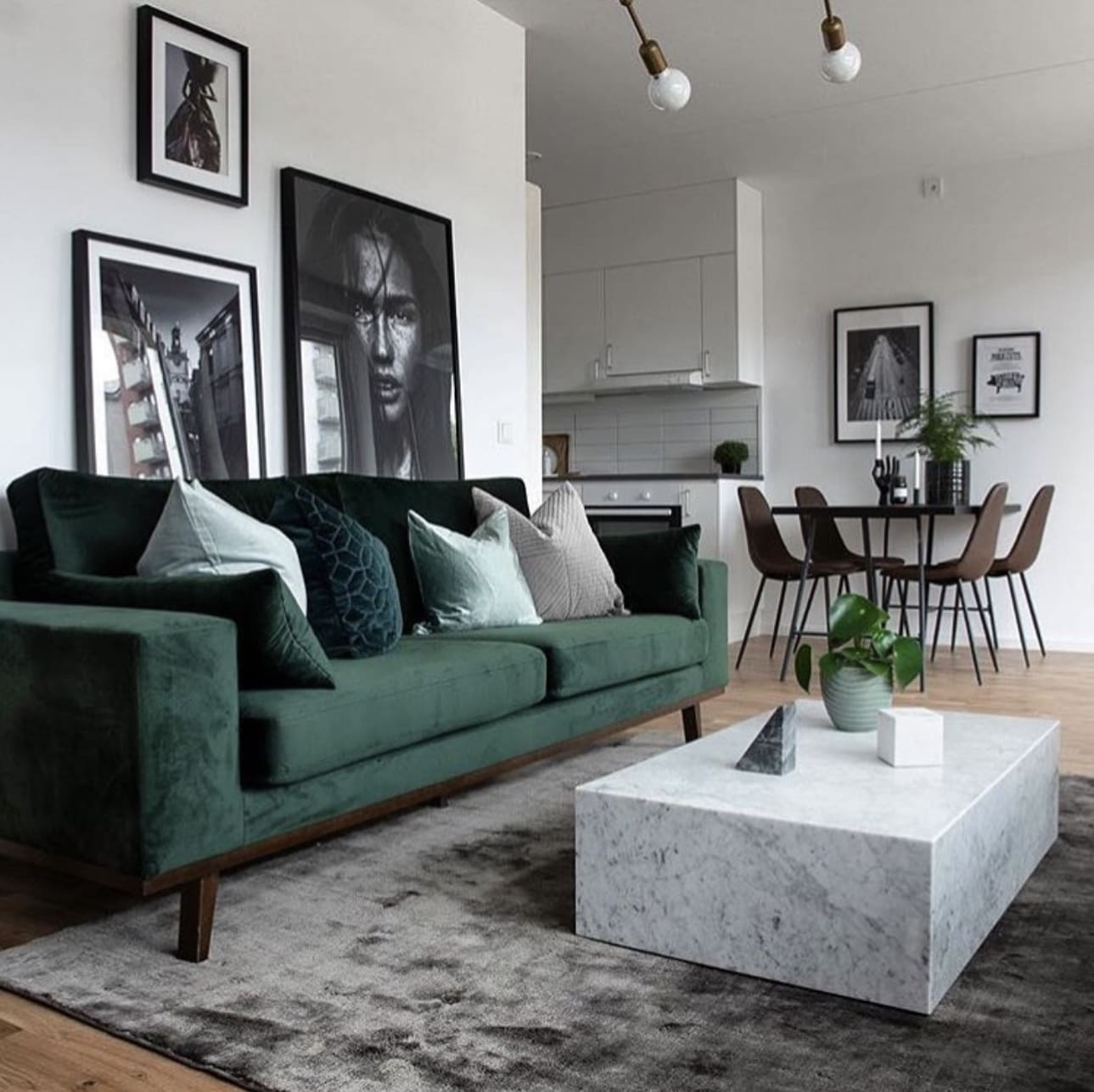 Ground Your Seating Area with an Oversized Marble Coffee Table