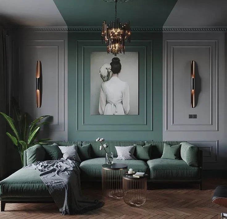 Two-Tone Walls Create a Dramatic Focal Point