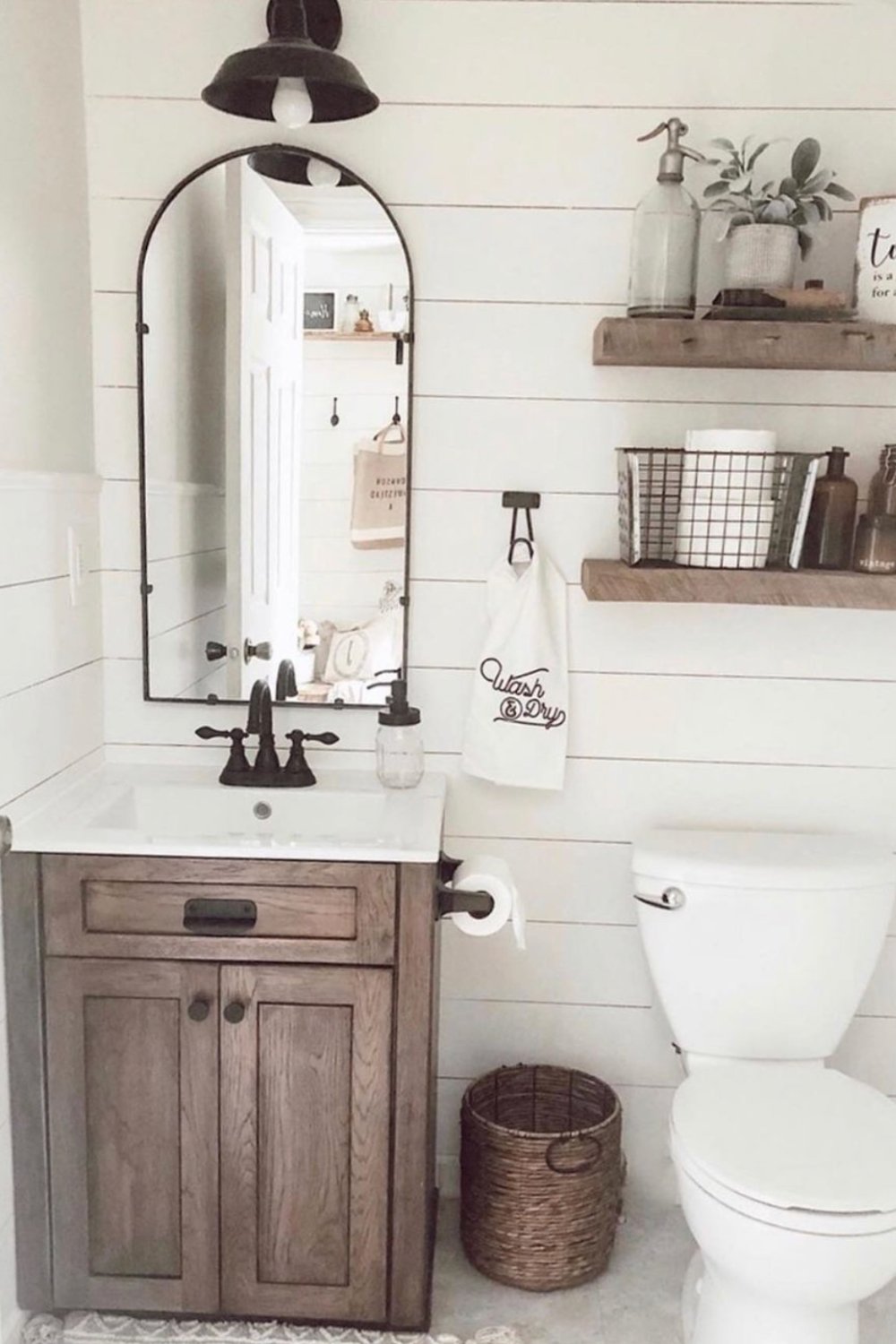 Rustic Woven Basket Holds Extra Toilet Paper Rolls