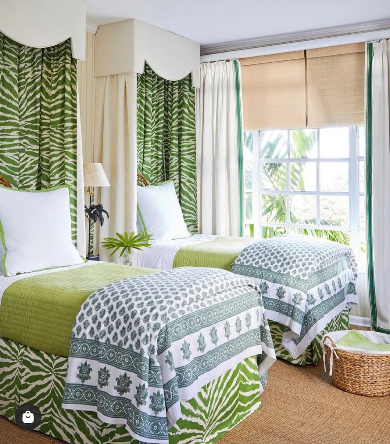 Ground Tropical Patterns With Zebra Print Bed Skirts
