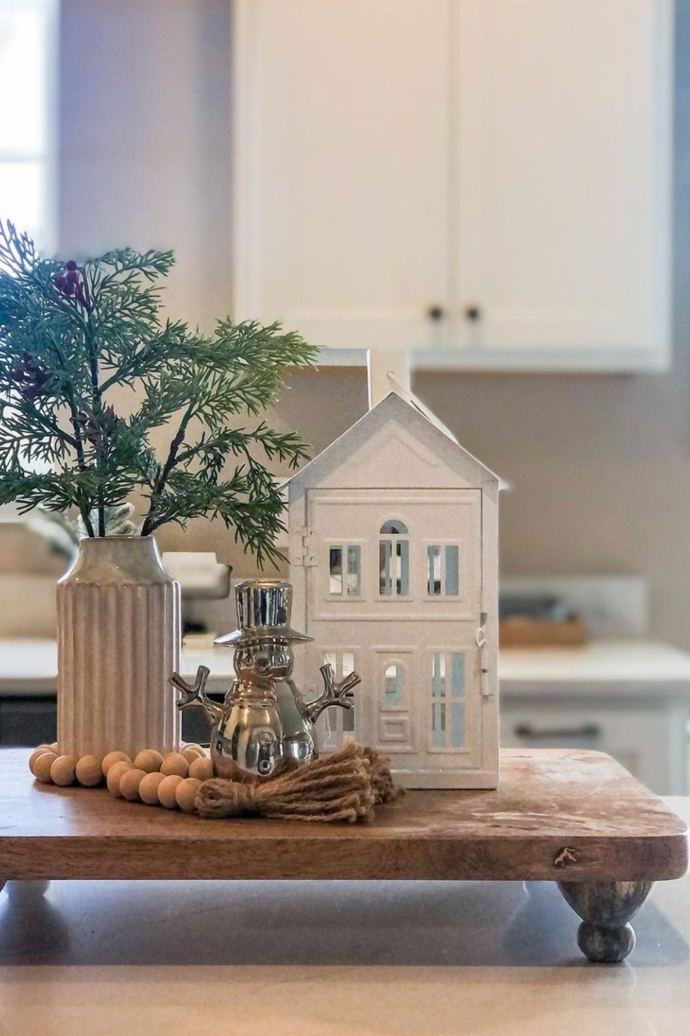White Lantern House for Whimsical Winter Charm