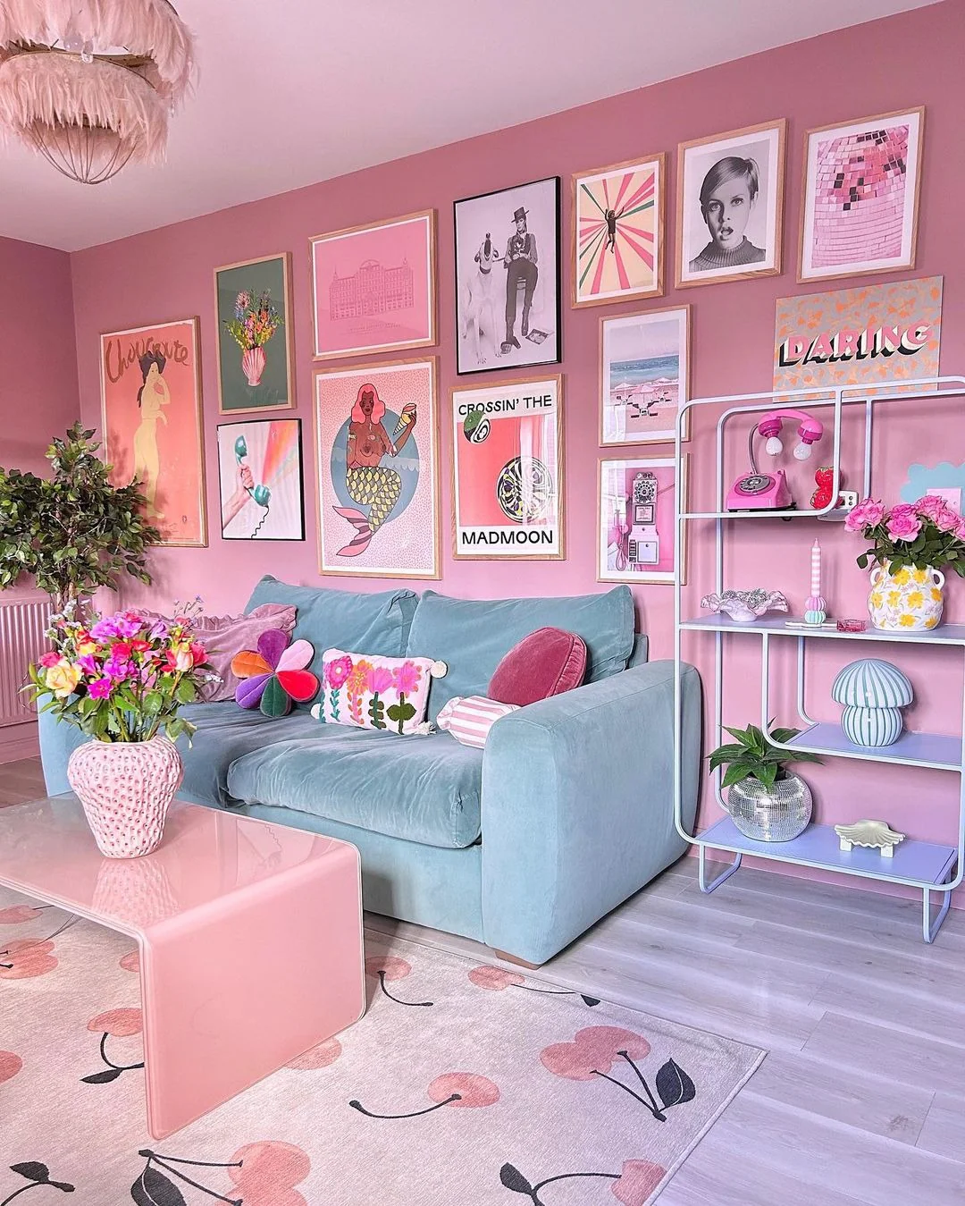 Gallery Wall Mixes Quirky Art and Photos for a Playful Vibe