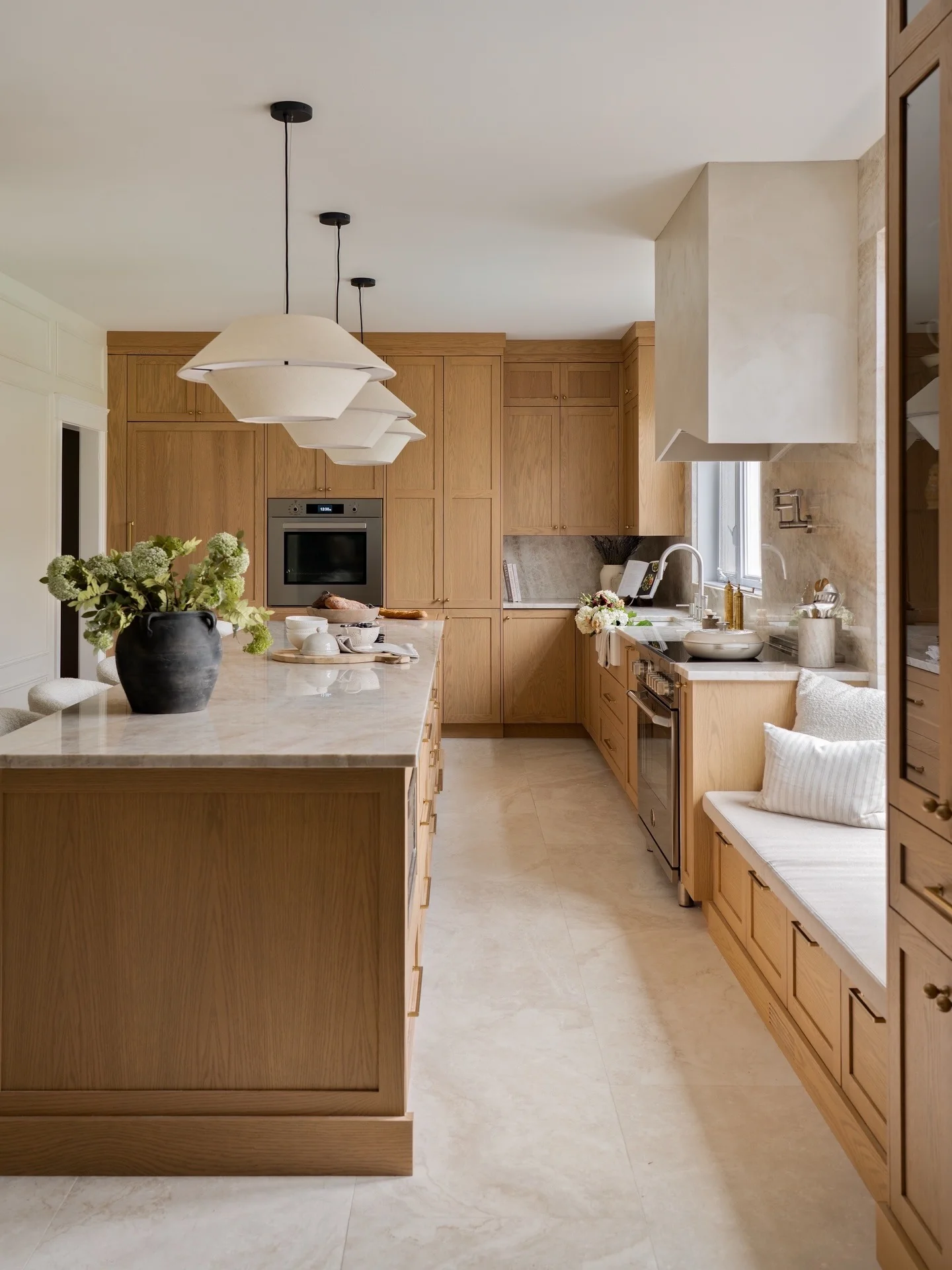 Textured Concrete Range Hood Blends into the Natural Palette