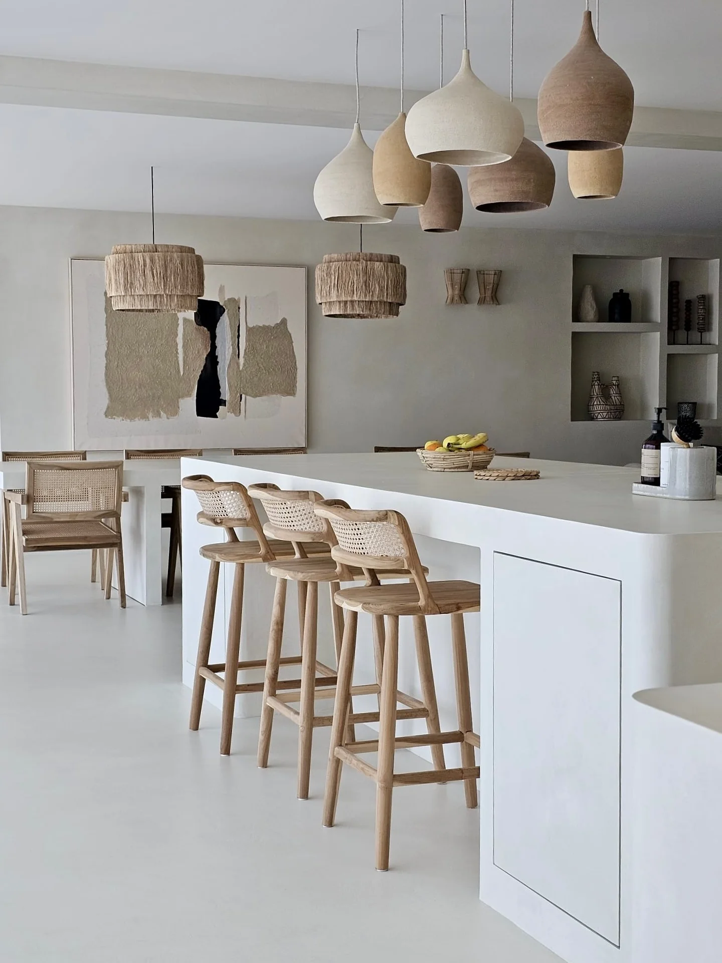 Textured Rattan Pendant Lights Add Organic Layers Overhead