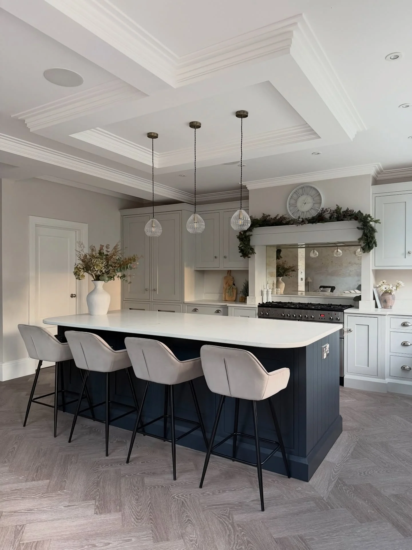 Layered Crown Molding Adds Architectural Depth Overhead