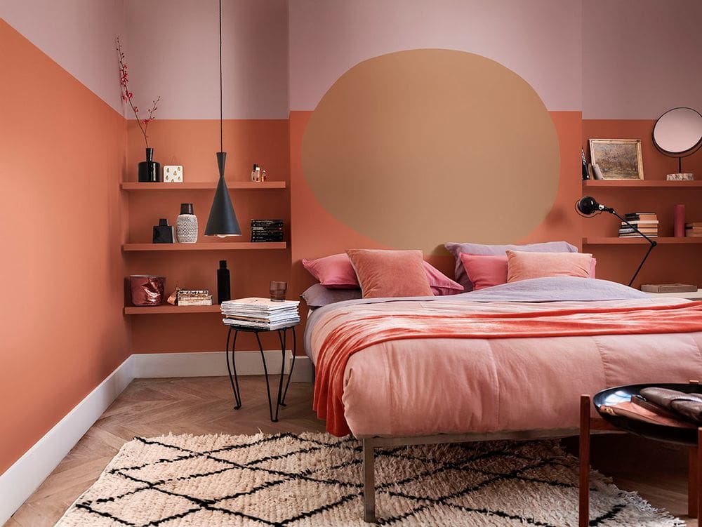 Terracotta Circle Accent Wall Adds Warmth and Dimension