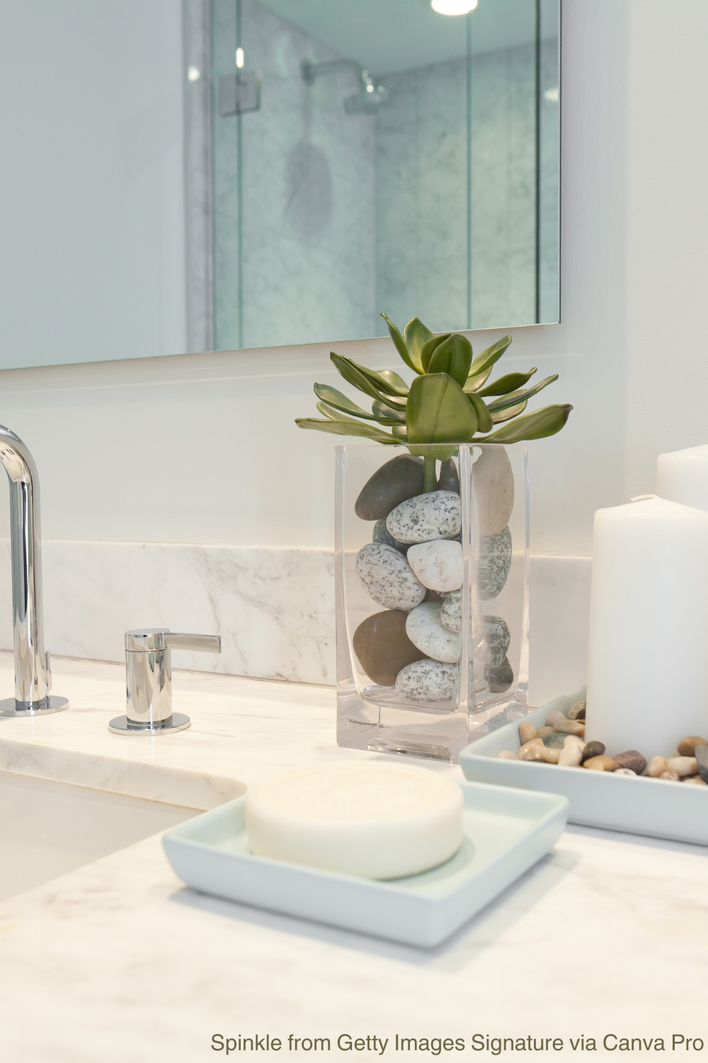 Ground Your Faux Succulent in a Pebble-Filled Vase