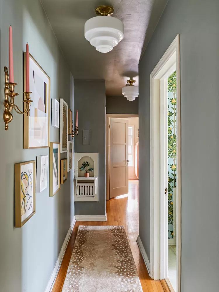 Design a Calm Entryway with Soft Gray Walls and Gallery Art